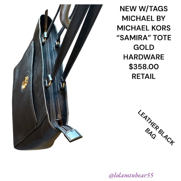 MICHAEL BY MICHAEL KORS “SAMIRA” BLACK LRG TOTE/PURSE BRAND NEW WITH TAGS - Picture 7 of 14